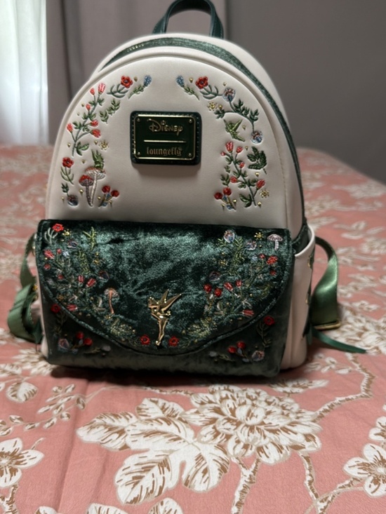 Loungefly Handbags - Loungefly Peter Pan Tinker Bell Exclusive Floral Mini Backpack